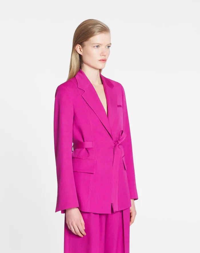 Women Lanvin Coats and Jackets Belted Jacket Fuchsia Women Lanvin Coats and Jackets Belted Jacket Fuchsia