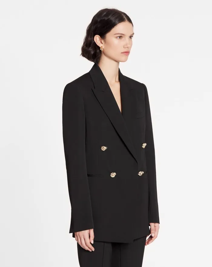 Women Lanvin Coats and Jackets Doublebreasted Jacket Black