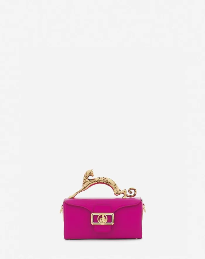 Women Lanvin Crossbody Bags and Shoulder Bags Nano Pencil Cat Leather Bag Fuchsia