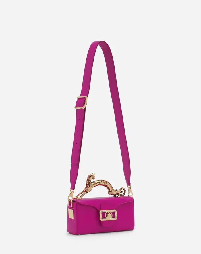 Women Lanvin Crossbody Bags and Shoulder Bags Nano Pencil Cat Leather Bag Fuchsia Women Lanvin Crossbody Bags and Shoulder Bags Nano Pencil Cat Leather Bag Fuchsia