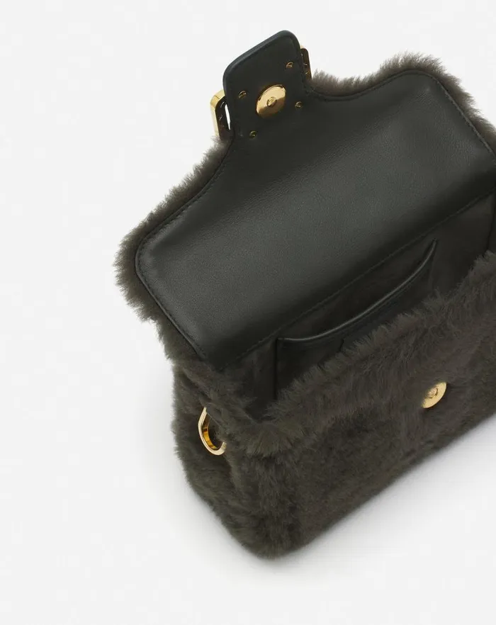 Women Lanvin Crossbody Bags and Shoulder Bags Shearling Nano Pencil Cat Bag Loden Women Lanvin Crossbody Bags and Shoulder Bags Shearling Nano Pencil Cat Bag Loden