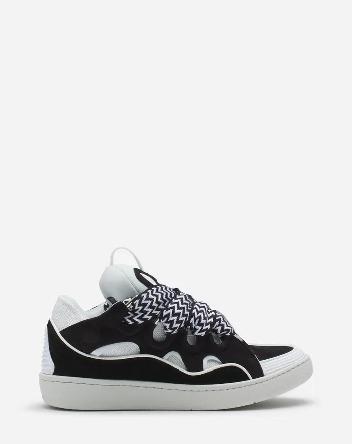 Women Lanvin Curb Leather Curb Sneakers Blackwhite