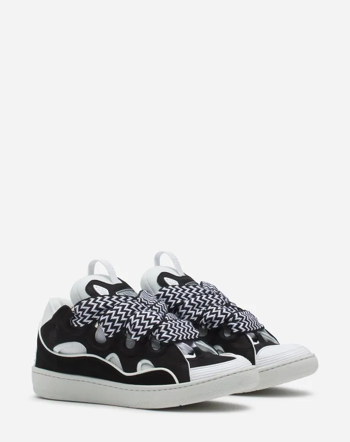 Women Lanvin Curb Leather Curb Sneakers Blackwhite Women Lanvin Curb Leather Curb Sneakers Blackwhite
