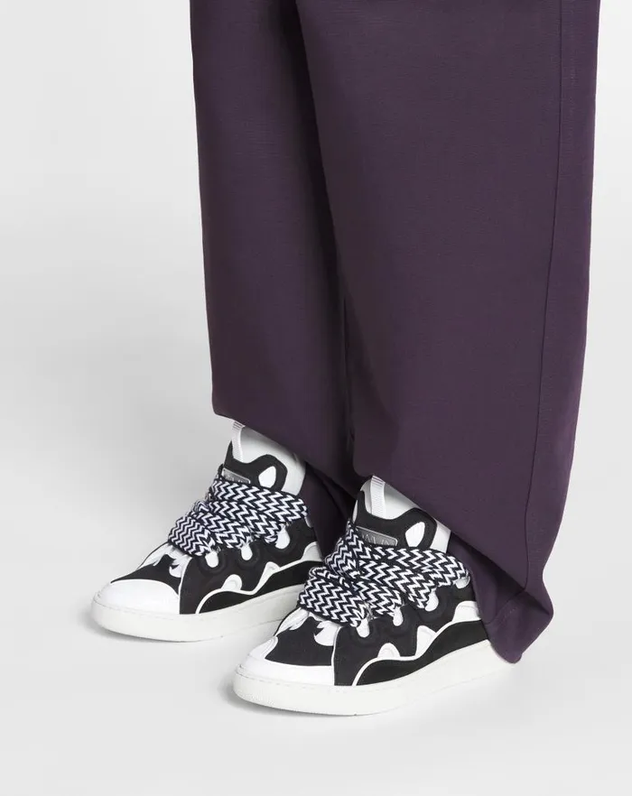 Women Lanvin Curb Leather Curb Sneakers Blackwhite Women Lanvin Curb Leather Curb Sneakers Blackwhite