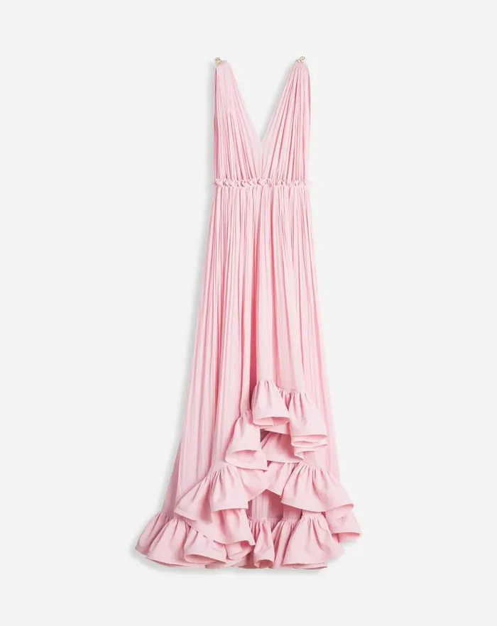 Women Lanvin Dresses Long Dress With Ruffles Light Pink