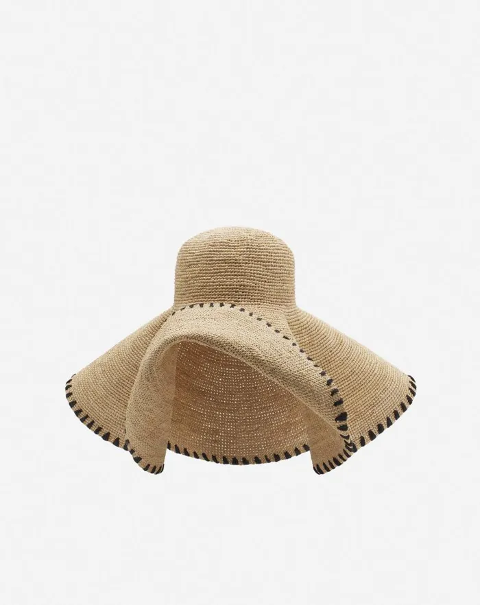 Women Lanvin Hats Lanvin Capeline Hat In Raffia Naturalblack