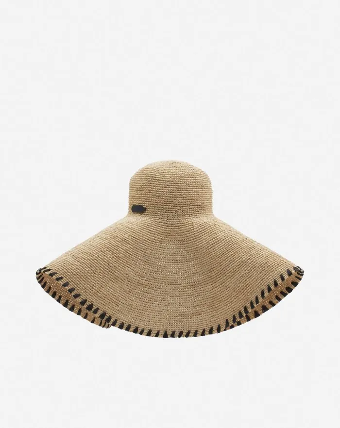 Women Lanvin Hats Lanvin Capeline Hat In Raffia Naturalblack Women Lanvin Hats Lanvin Capeline Hat In Raffia Naturalblack