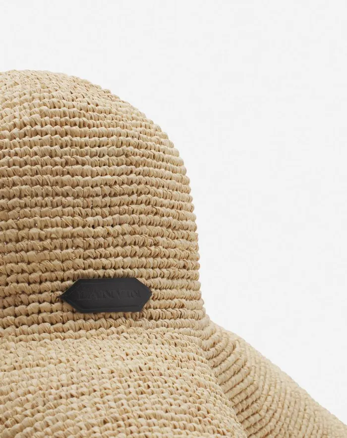 Women Lanvin Hats Lanvin Capeline Hat In Raffia Naturalblack Women Lanvin Hats Lanvin Capeline Hat In Raffia Naturalblack