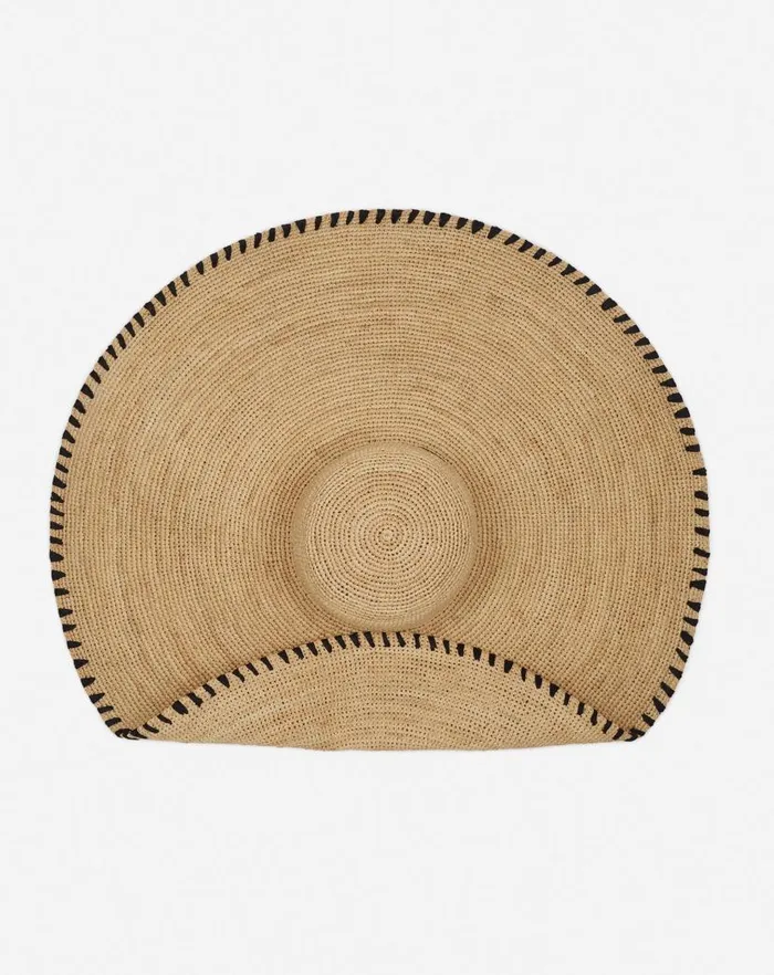 Women Lanvin Hats Lanvin Capeline Hat In Raffia Naturalblack Women Lanvin Hats Lanvin Capeline Hat In Raffia Naturalblack