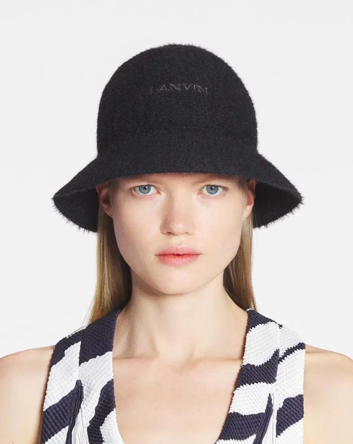 Women Lanvin Hats Lanvin Cotton Bucket Hat Black Women Lanvin Hats Lanvin Cotton Bucket Hat Black