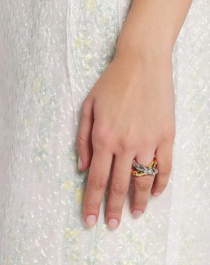 Women Lanvin Jewelry Baguettes Melodie Ring Goldcrystal