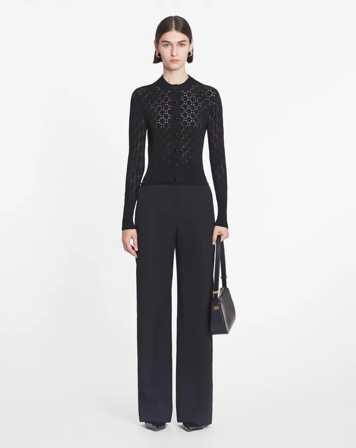 Women Lanvin Knitwear Bodycon Cardigan With Round Neck Black Women Lanvin Knitwear Bodycon Cardigan With Round Neck Black