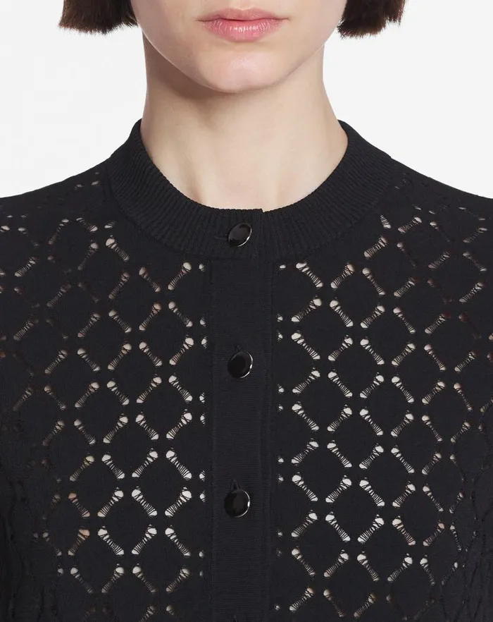 Women Lanvin Knitwear Bodycon Cardigan With Round Neck Black Women Lanvin Knitwear Bodycon Cardigan With Round Neck Black