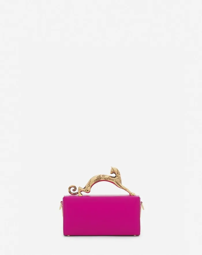 Women Lanvin Mini Bags and Clutches Nano Pencil Cat Leather Bag Fuchsia Women Lanvin Mini Bags and Clutches Nano Pencil Cat Leather Bag Fuchsia