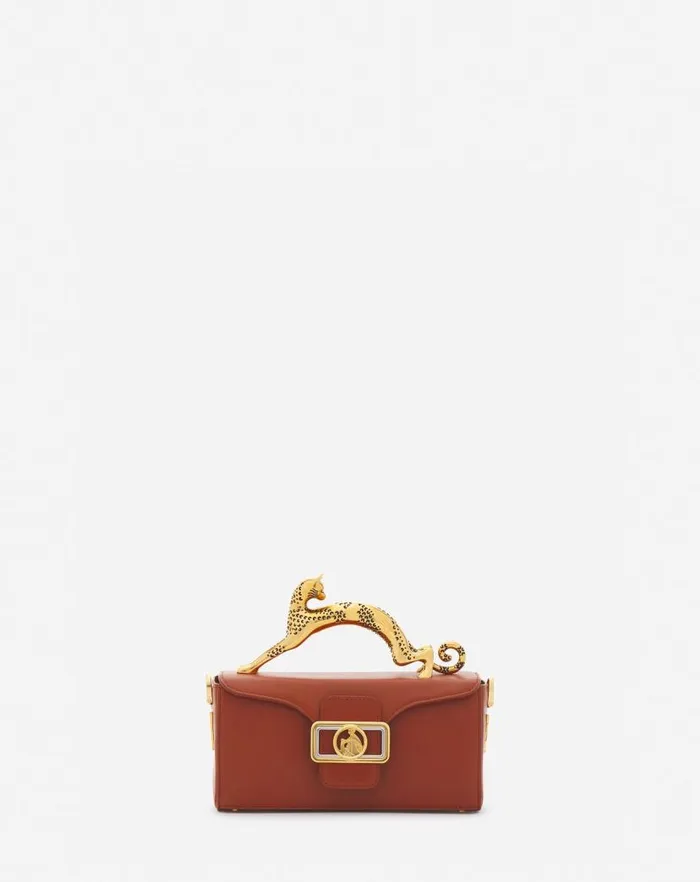 Women Lanvin Mini Bags and Clutches Nano Pencil Cat Leather Bag Tan