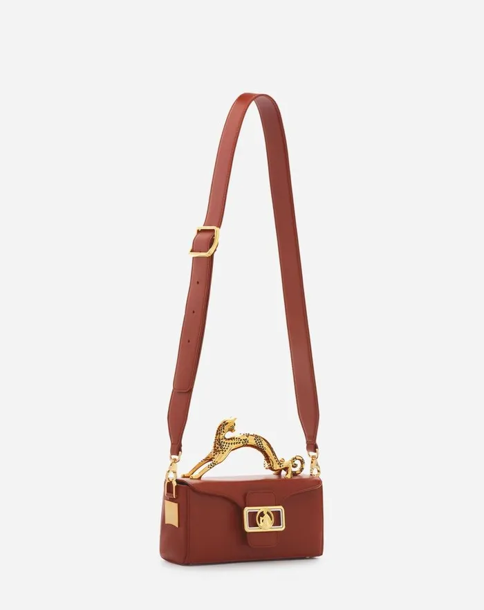 Women Lanvin Mini Bags and Clutches Nano Pencil Cat Leather Bag Tan