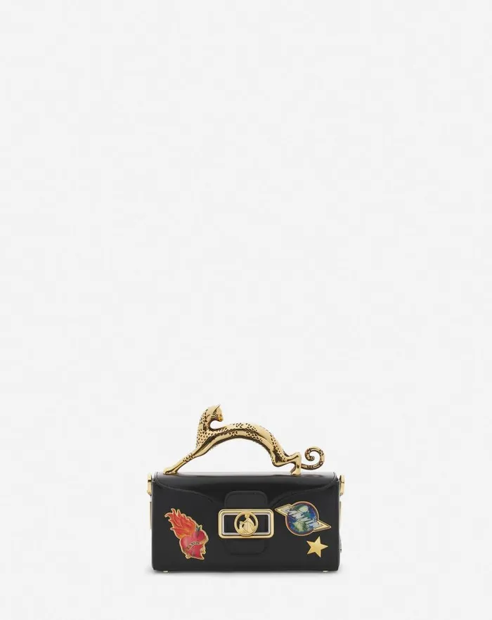 Women Lanvin Pencil Lanvin X Future Pencil Cat Nano Leather Bag With Pins Blackmulticolour