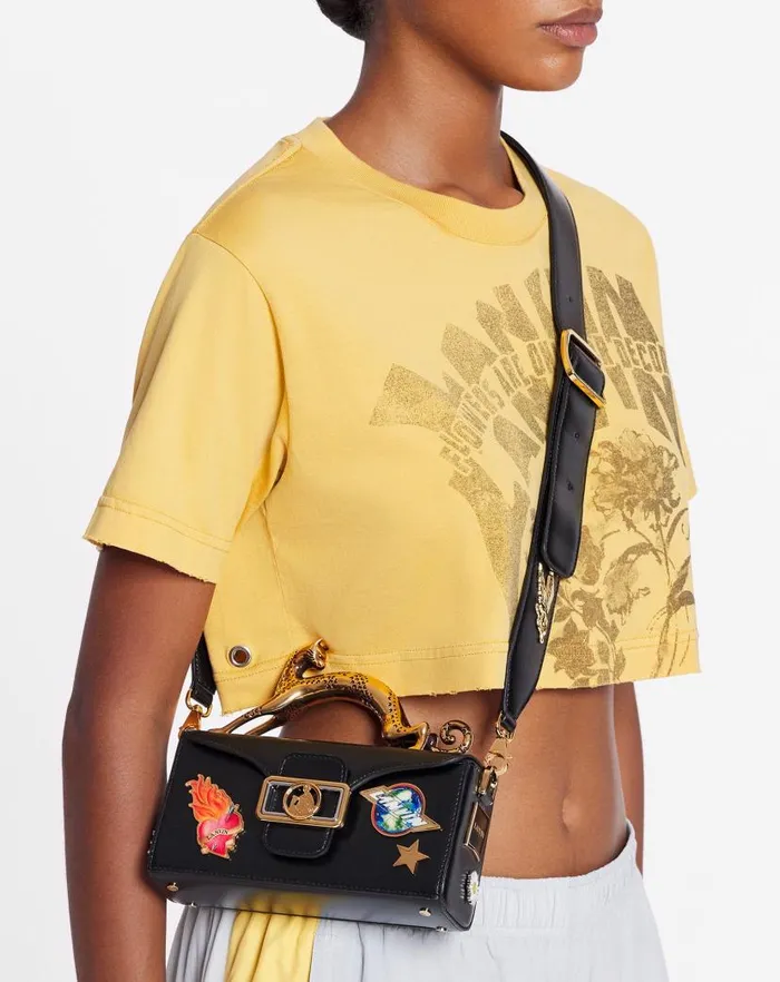 Women Lanvin Pencil Lanvin X Future Pencil Cat Nano Leather Bag With Pins Blackmulticolour Women Lanvin Pencil Lanvin X Future Pencil Cat Nano Leather Bag With Pins Blackmulticolour