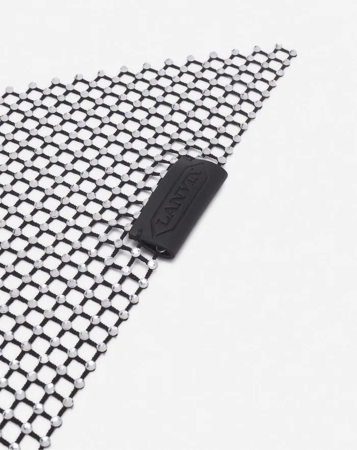 Women Lanvin Silks and Scarves Resille Mesh Choker With Rhinestones Blackcrystal Women Lanvin Silks and Scarves Resille Mesh Choker With Rhinestones Blackcrystal