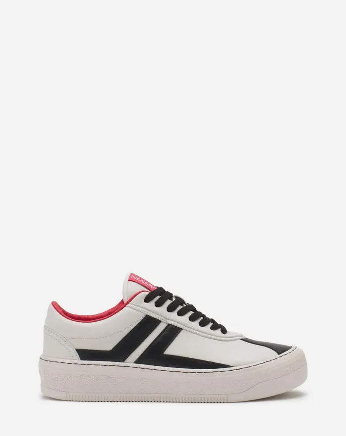Women Lanvin Sneakers Lanvin X Future Leather Cash Sneakers For Women Off White Black