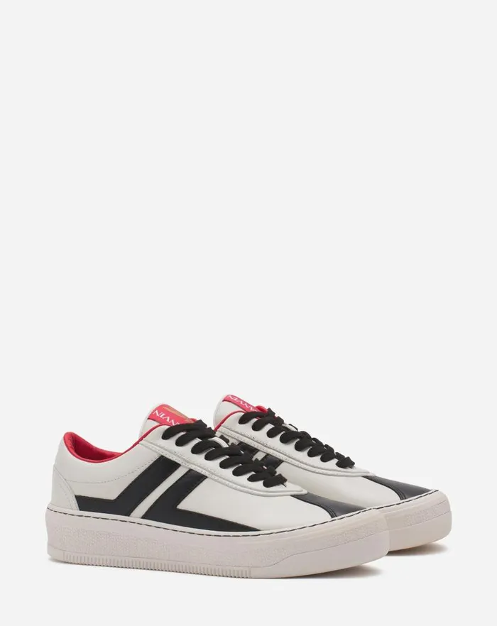Women Lanvin Sneakers Lanvin X Future Leather Cash Sneakers For Women Off White Black Women Lanvin Sneakers Lanvin X Future Leather Cash Sneakers For Women Off White Black