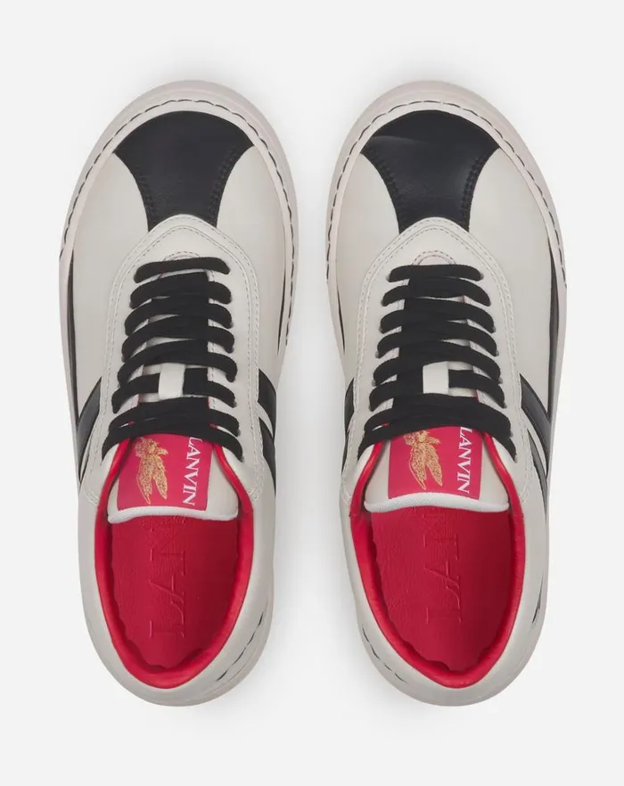 Women Lanvin Sneakers Lanvin X Future Leather Cash Sneakers For Women Off White Black Women Lanvin Sneakers Lanvin X Future Leather Cash Sneakers For Women Off White Black