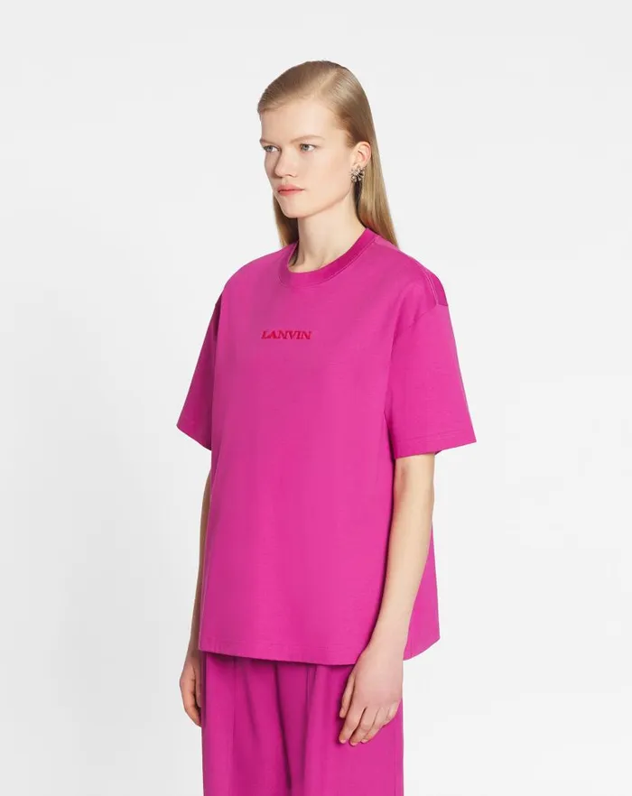 Women Lanvin TShirts and Sweatshirts Lanvin Embroidered Tshirt Fuchsia Women Lanvin TShirts and Sweatshirts Lanvin Embroidered Tshirt Fuchsia