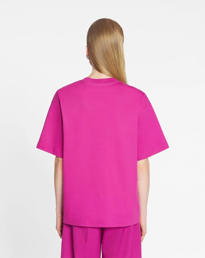 Women Lanvin TShirts and Sweatshirts Lanvin Embroidered Tshirt Fuchsia Women Lanvin TShirts and Sweatshirts Lanvin Embroidered Tshirt Fuchsia