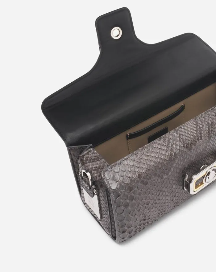 Women Lanvin Tote Bags and Top Handle Bags Medium Pencil Cat Bag In Python Anthracite