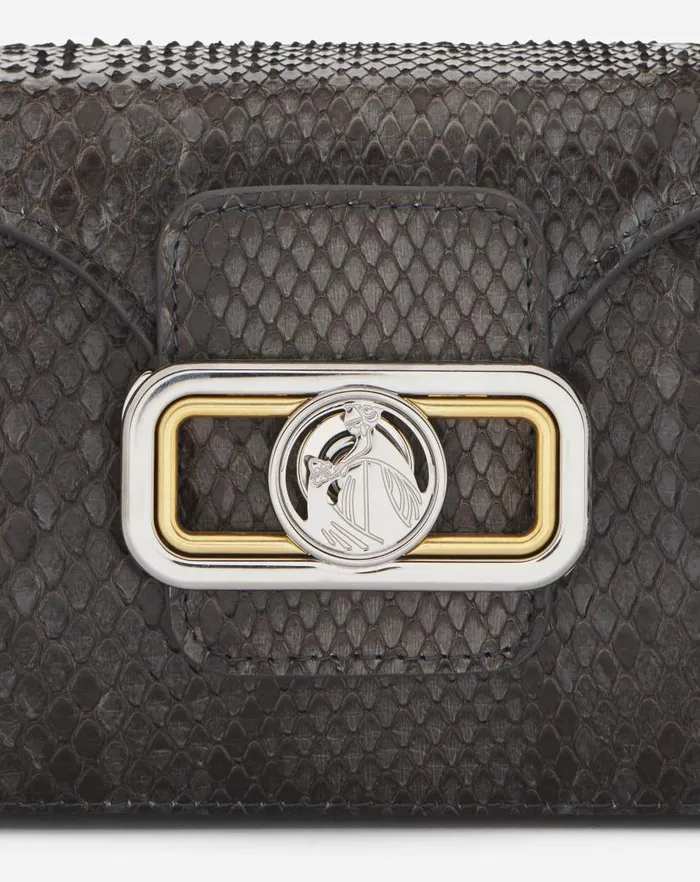 Women Lanvin Tote Bags and Top Handle Bags Medium Pencil Cat Bag In Python Anthracite