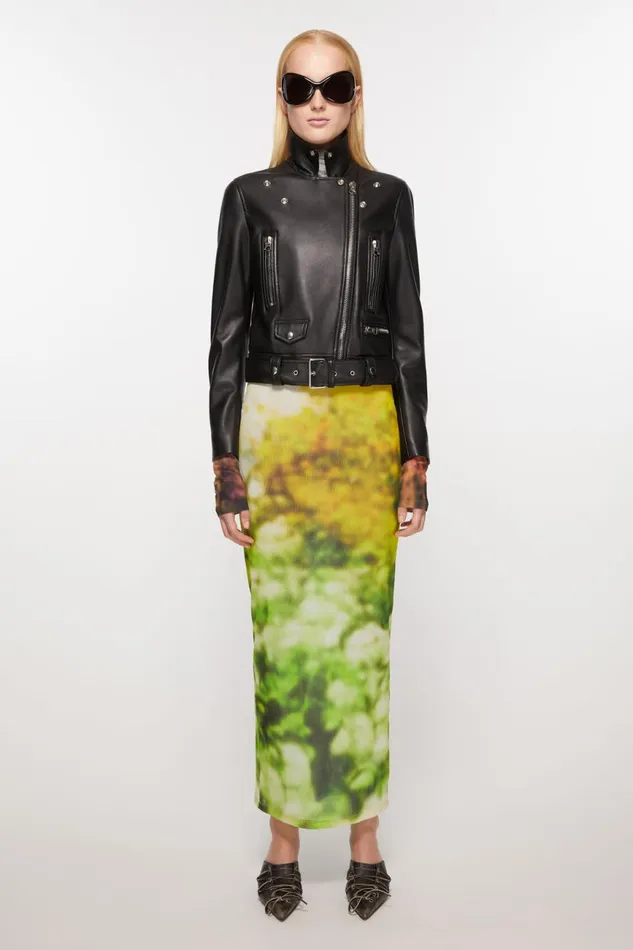 Women Leather Biker Jacket Black Acne Studios Outerwear
