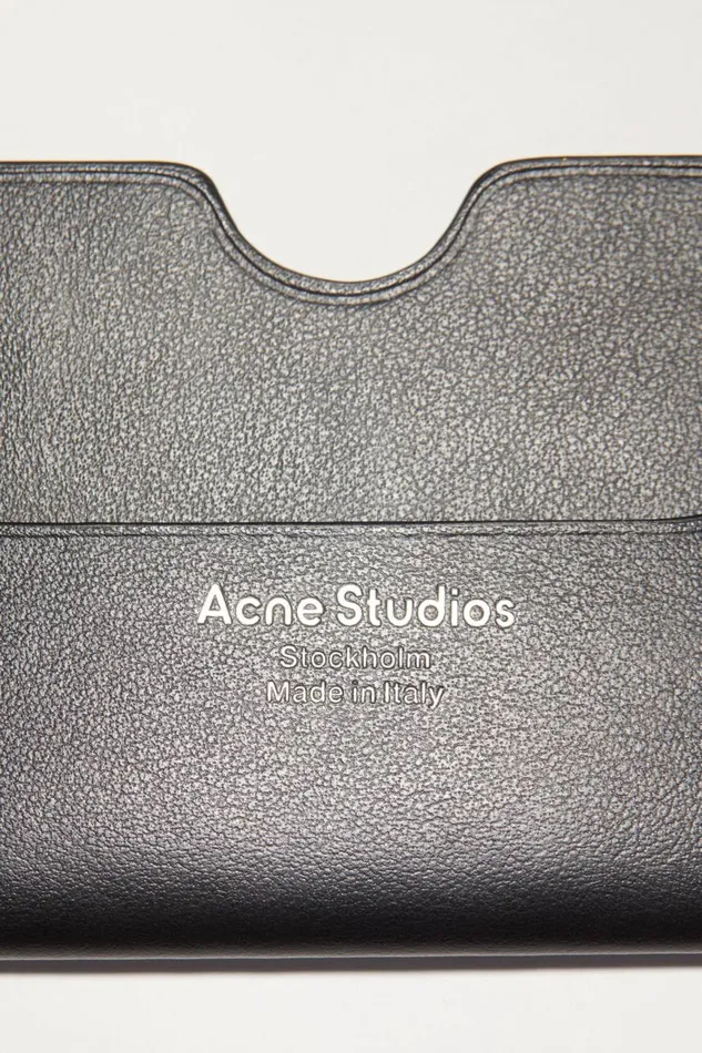 Women Leather Card Case Black Acne Studios Small Leather Goods