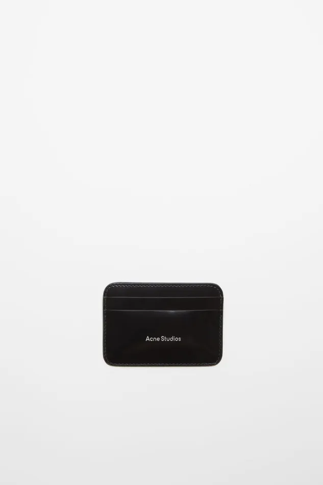 Women Leather Card Holder Black Acne Studios Small Leather Goods