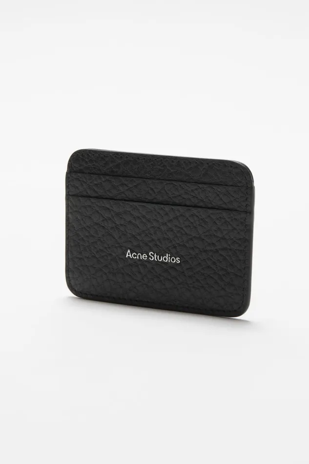 Women Leather Card Holder Black Acne Studios Small Leather Goods