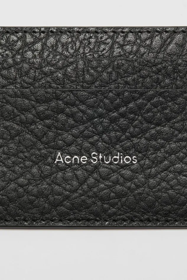 Women Leather Card Holder Black Acne Studios Small Leather Goods