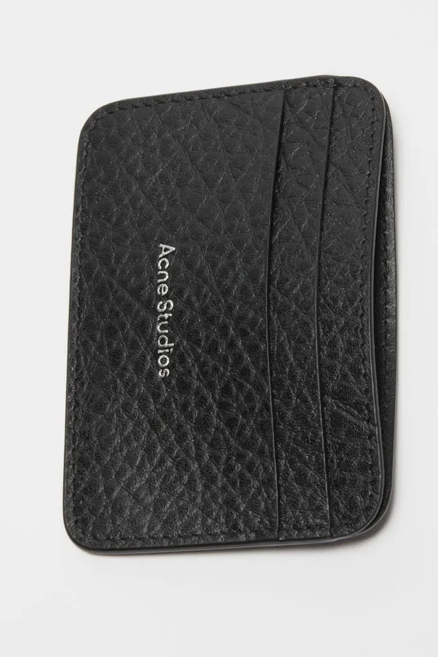 Women Leather Card Holder Black Acne Studios Small Leather Goods