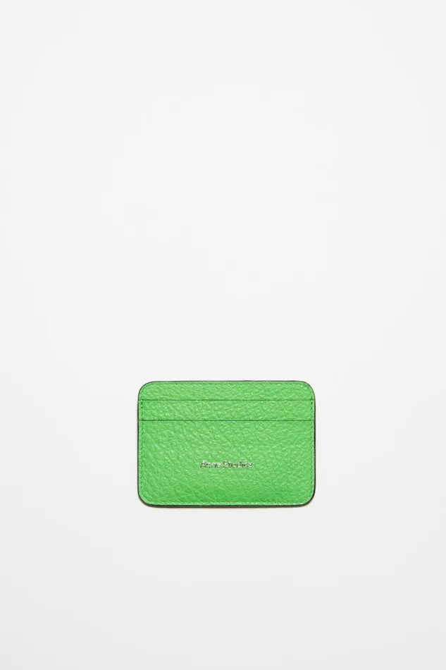 Women Leather Card Holder Green Acne Studios Small Leather Goods