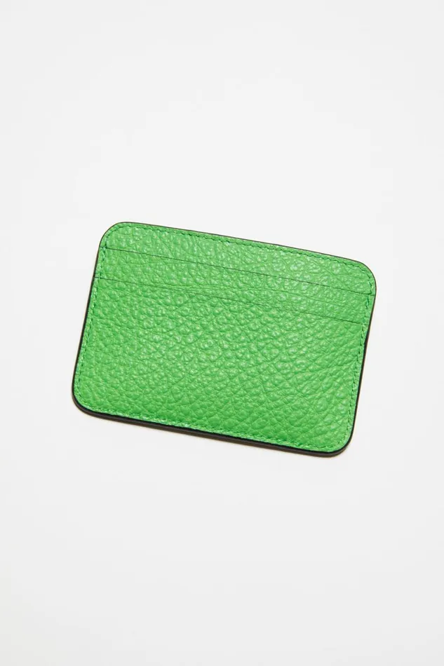 Women Leather Card Holder Green Acne Studios Small Leather Goods