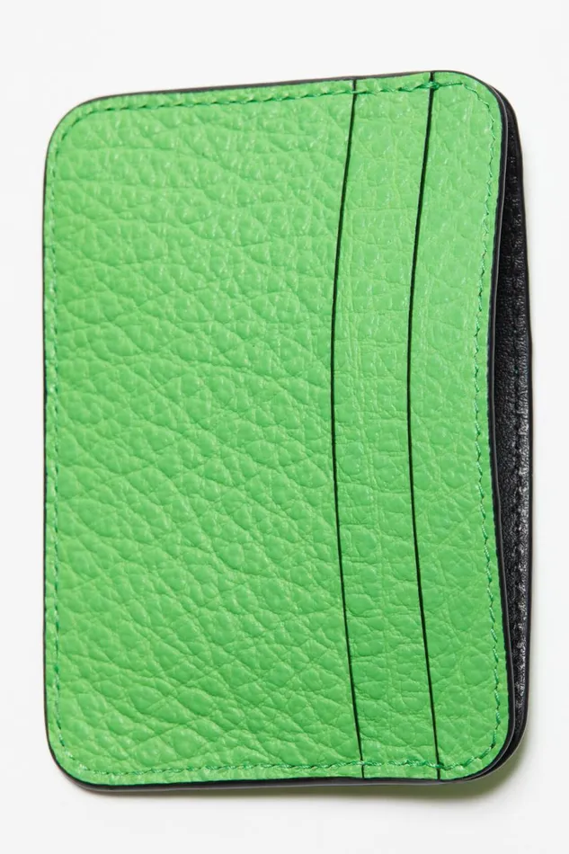 Women Leather Card Holder Green Acne Studios Small Leather Goods