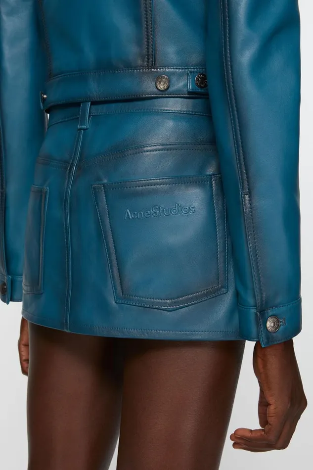 Women Leather Skirt Blueblack Acne Studios Skirts