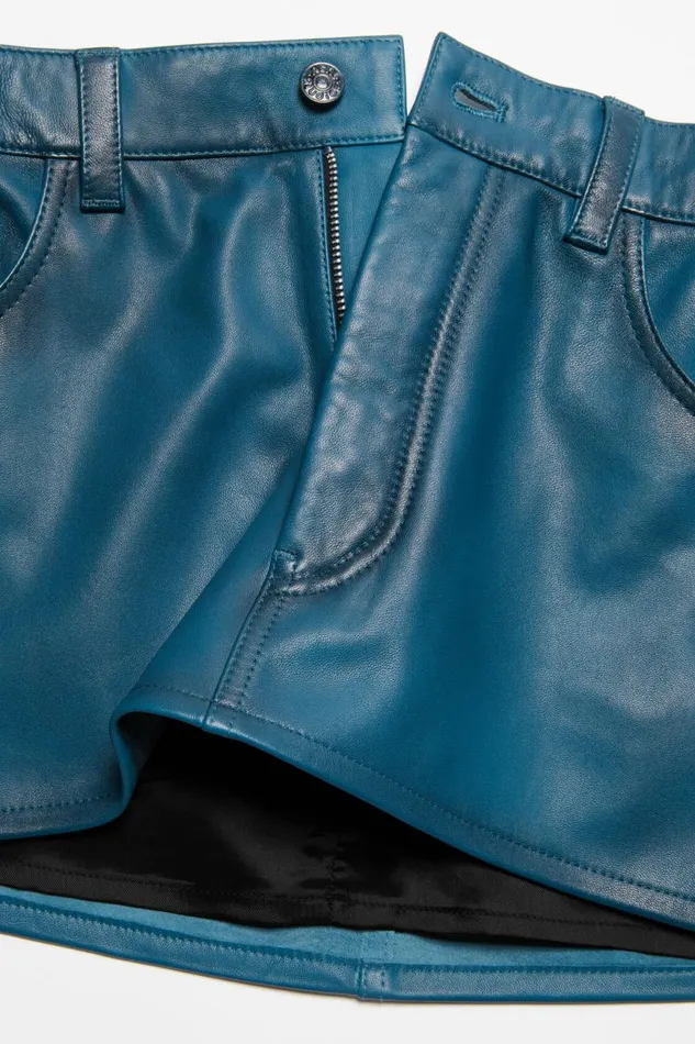 Women Leather Skirt Blueblack Acne Studios Skirts