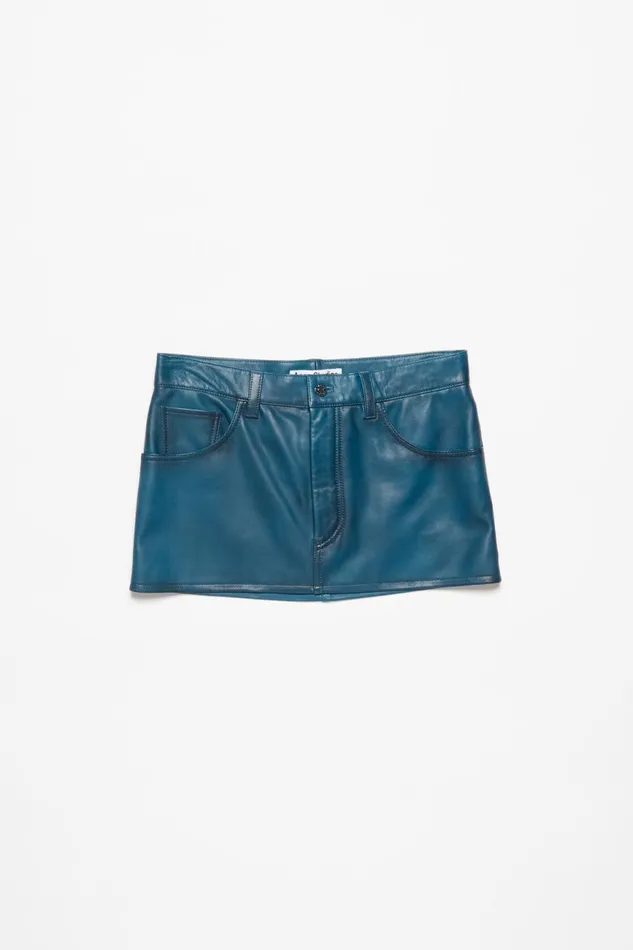 Women Leather Skirt Blueblack Acne Studios Skirts