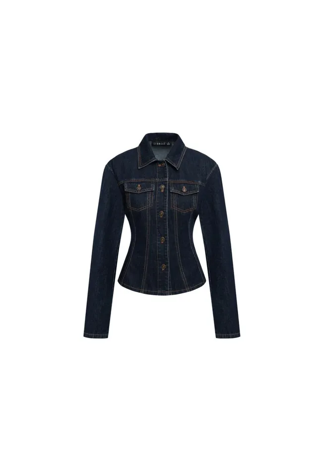 Women Lioness Fashion Denim RIDER DENIM JACKET Dark Denim Women Lioness Fashion Denim RIDER DENIM JACKET Dark Denim