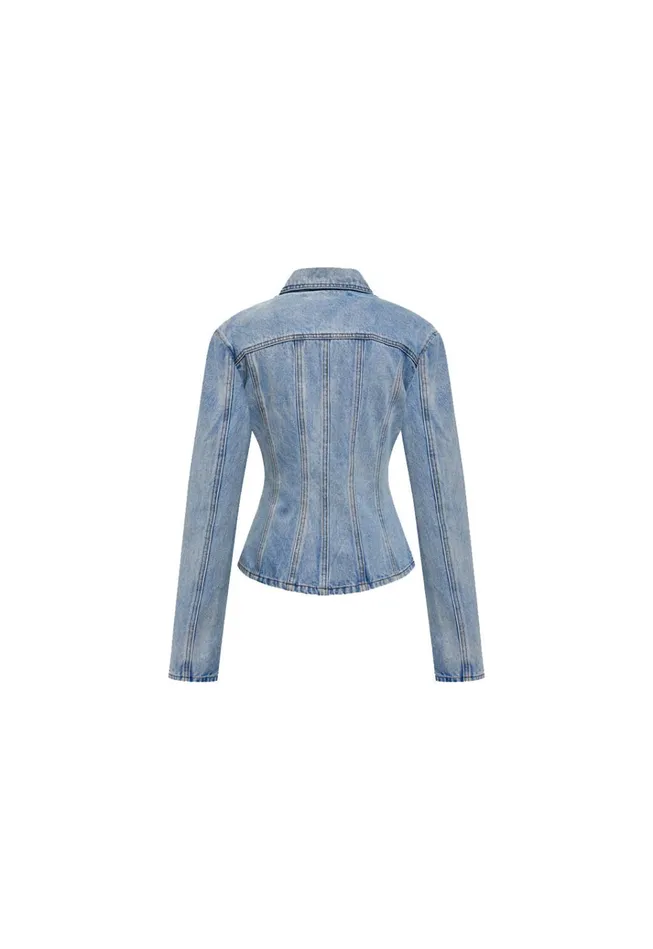 Women Lioness Fashion Denim RIDER DENIM JACKET Light Denim Women Lioness Fashion Denim RIDER DENIM JACKET Light Denim
