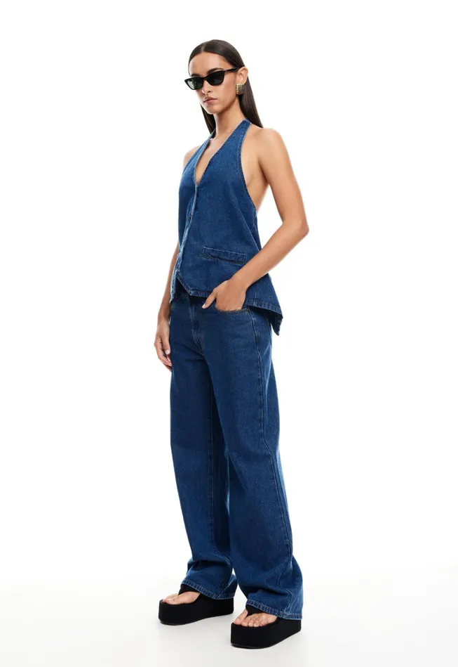 Women Lioness Fashion Denim TOP MODEL JEAN Dark Denim