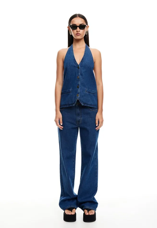Women Lioness Fashion Denim TOP MODEL JEAN Dark Denim
