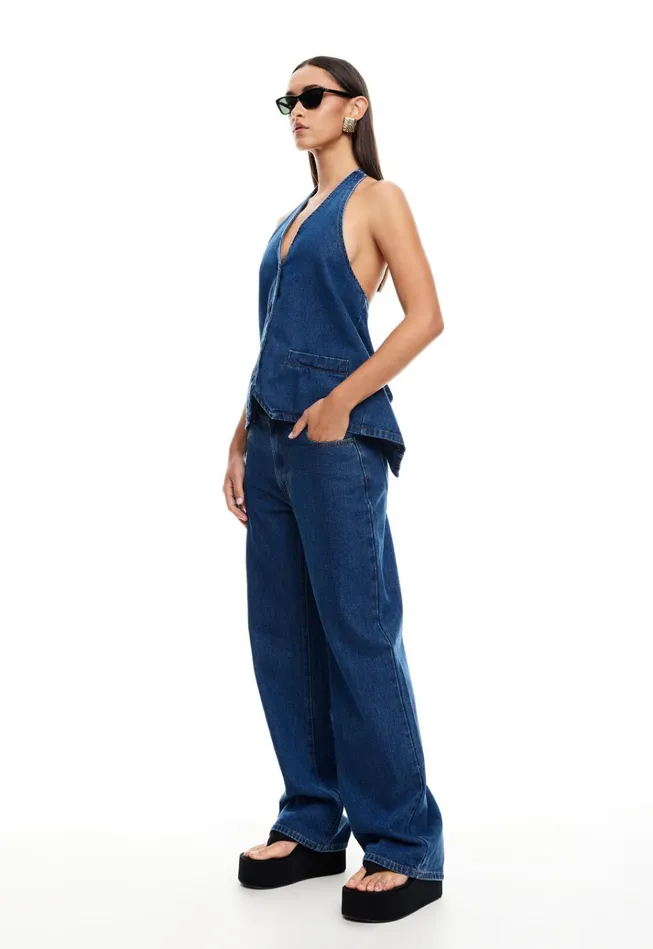 Women Lioness Fashion Denim TOP MODEL JEAN Dark Denim