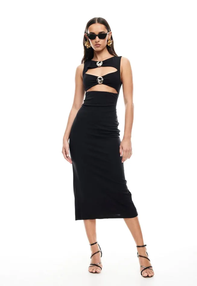 Women Lioness Fashion Dresses AFTER HOURS MIDI DRESS Onyx Women Lioness Fashion Dresses AFTER HOURS MIDI DRESS Onyx