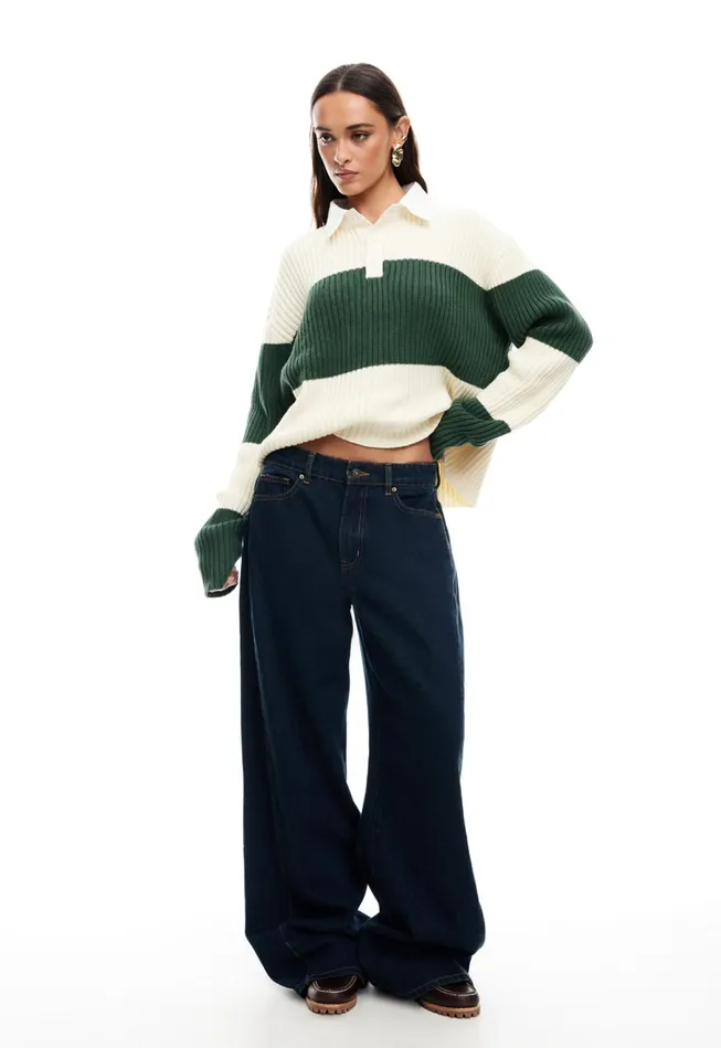 Women Lioness Fashion Outerwear PRINCE RUGBY Moss Stripe
