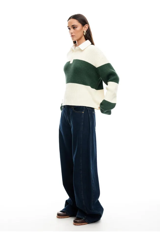 Women Lioness Fashion Outerwear PRINCE RUGBY Moss Stripe Women Lioness Fashion Outerwear PRINCE RUGBY Moss Stripe